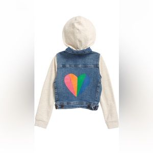 Tucker + Tate Heart Graphic Hooded Denim Jacket - Brand New with Tag